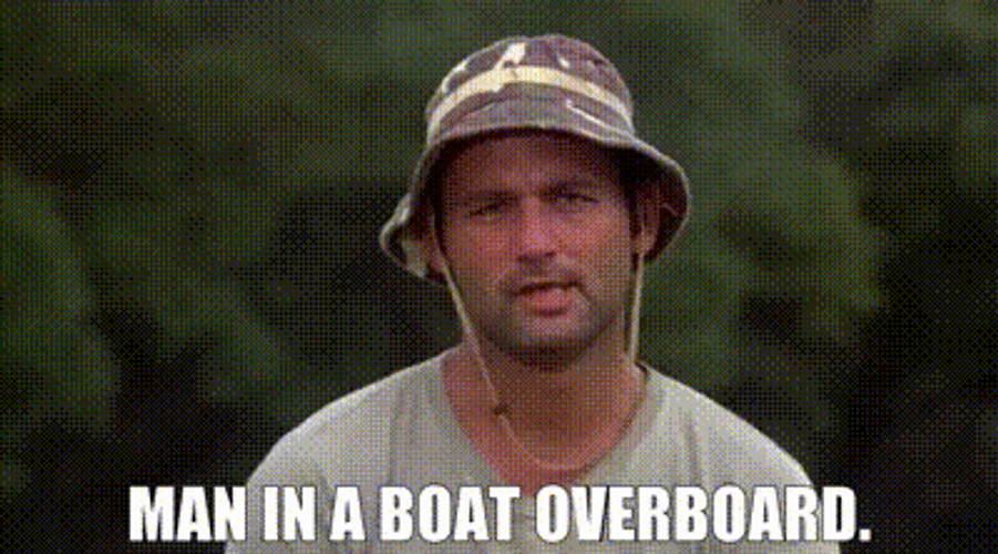 Bill Murray In Caddyshack Man In Boat Overboard GIF