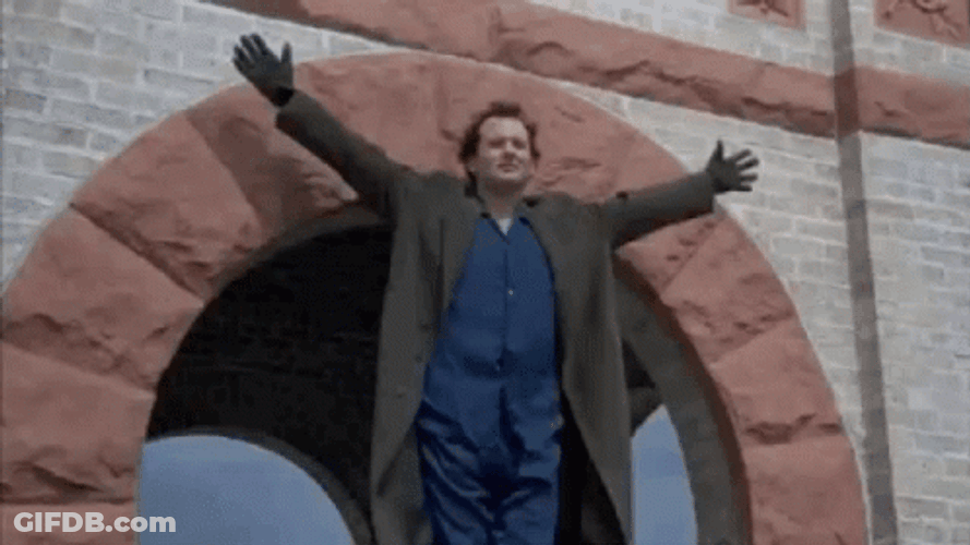 Bill Murray Jumping Over Tower GIF