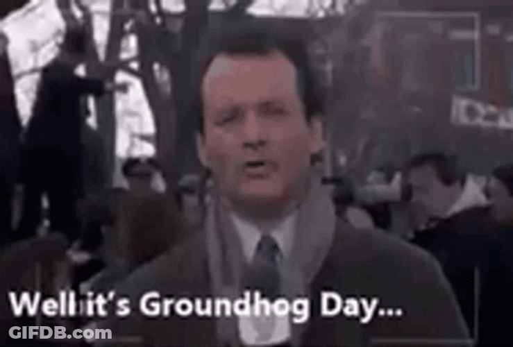 Bill Murray Reporting From Groundhog Day Celebration GIF