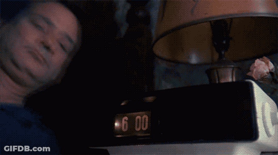 Bill Murray Smashing Alarm Clock GIF