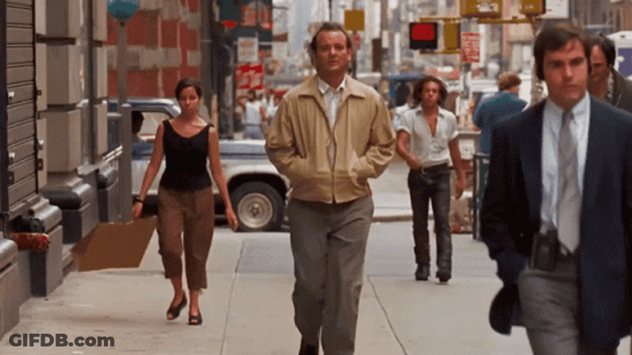 Bill Murray Walking On Street Feeling Good GIF