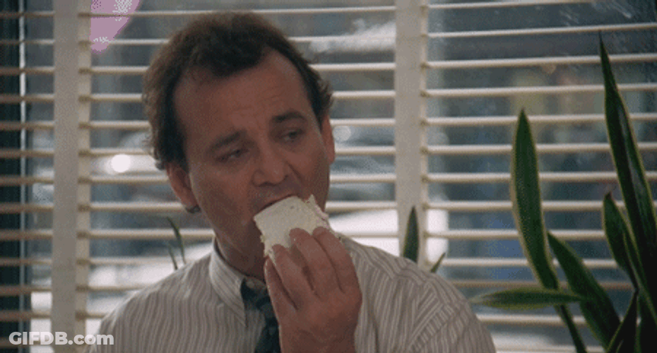 Bill Murray Weird Way To Eat Birthday Cake GIF