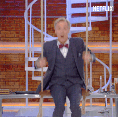 Bill Nye On A Swing Set GIF