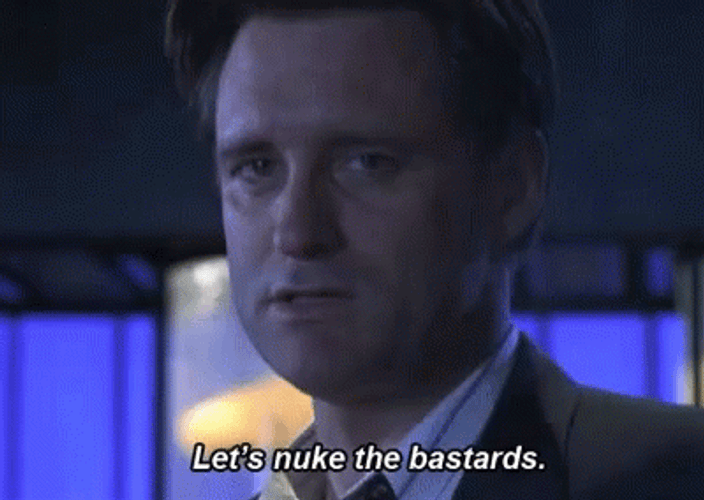 Bill Pullman Using Nuke On Aliens GIF