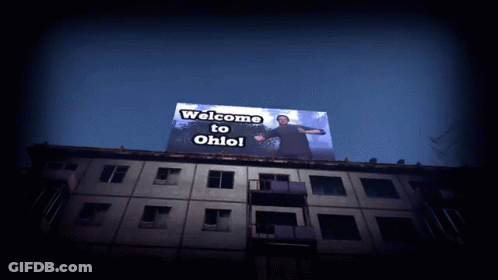 Billboard Welcoming People To Ohio GIF