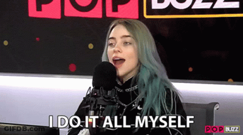 Billie Eilish Sitting At Microphone Saying I Do It All Myself GIF