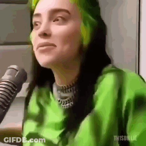 Billie Eilish Talking Into Microphone GIF