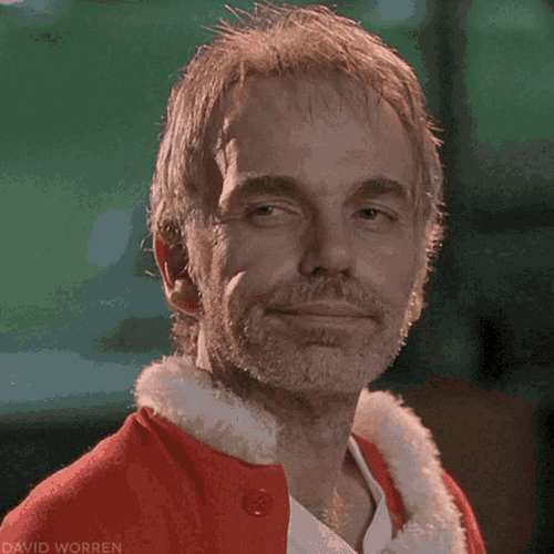 Billy Bob Thornton As Santa Nodding GIF