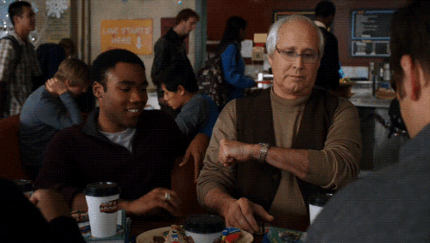 Billy Joel Donald Glover Chevy Chase Fist Bump GIF