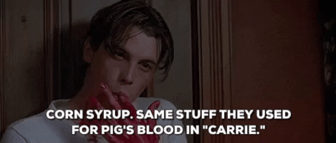 Billy Loomis Pig's Blood In "Carrie" GIF