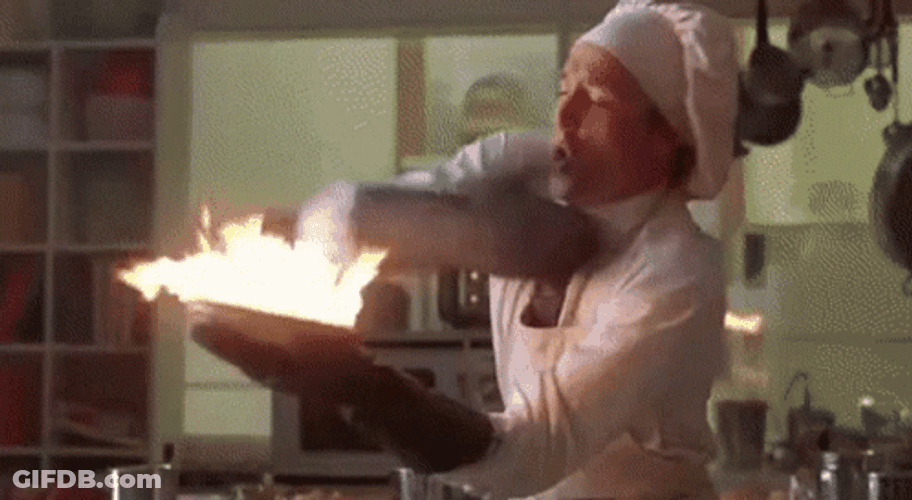 Billy Madison Laughing At Chef In Fire GIF