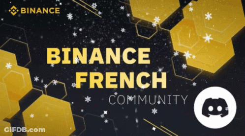 Binance French Community Poster With Discord Logo GIF