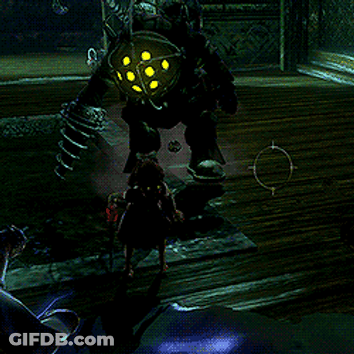 BioShock 2 Big Daddy Attack GIF