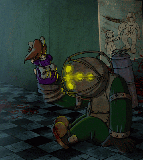 BioShock 2 Cute Cartoon Art GIF