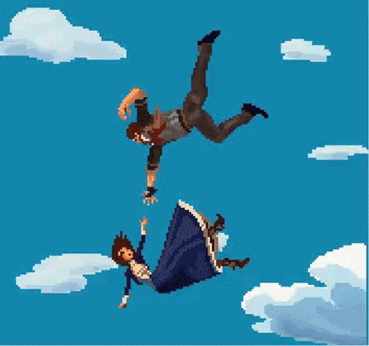 BioShock Infinite Falling Pixel Art GIF