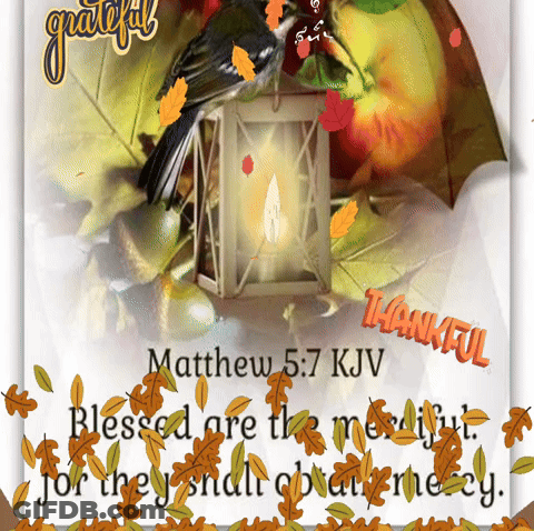 Bird And Lantern Matthew 5:7 KJV GIF