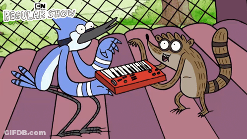 Bird And Raccoon From Regular Show GIF