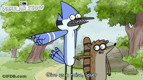 Bird And Raccoon From Regular Show GIF