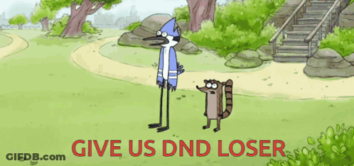 Bird And Raccoon Say Give Us Dnd Loser In Red GIF