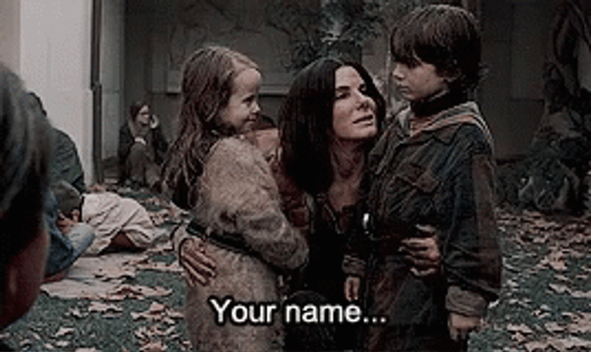 Bird Box Sandra Asking Your Name GIF