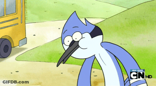 Bird Cartoon With School Bus GIF