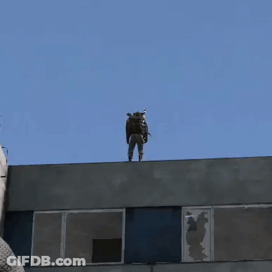 Bird Flying Over Building GIF