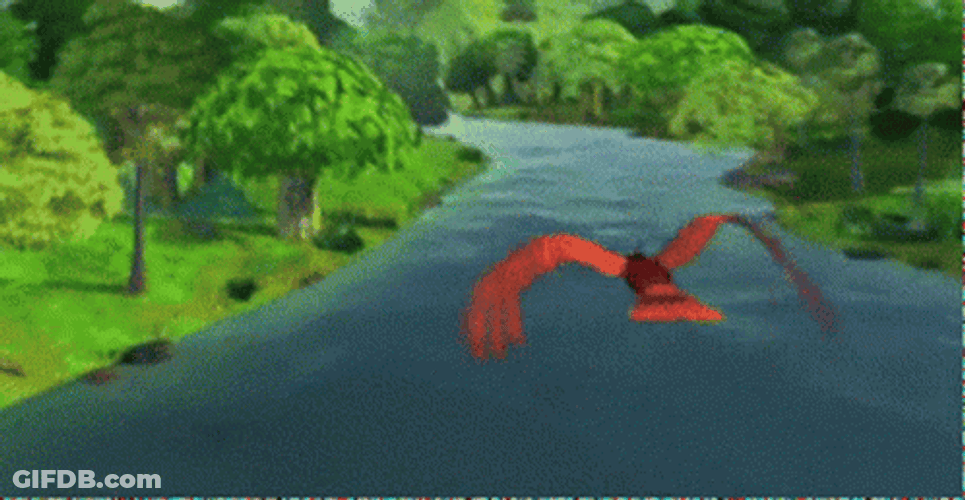 Bird Flying Over River GIF