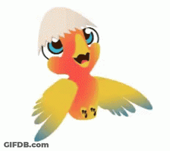 Bird Flying With Eggshell GIF