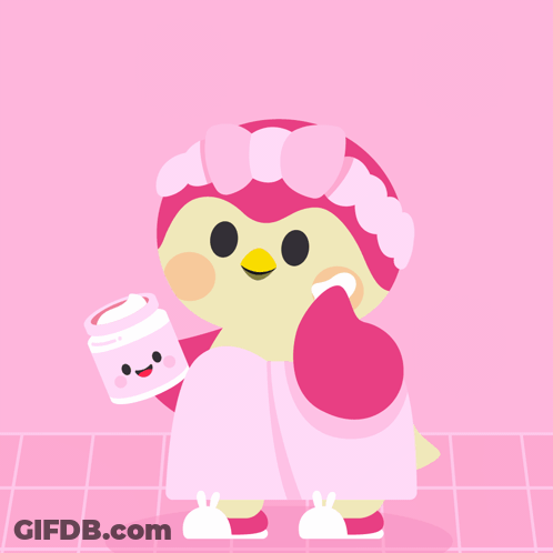 Bird Holding Jar Of Lotion GIF