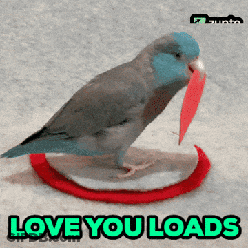 Bird Holding Red Leaf Love You Loads GIF