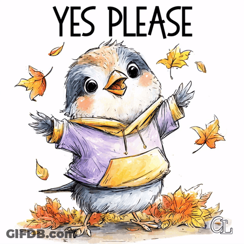 Bird In Hoodie Saying Yes Please GIF