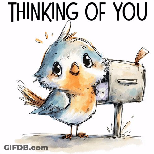 Bird In Mailbox Thinking Of You GIF