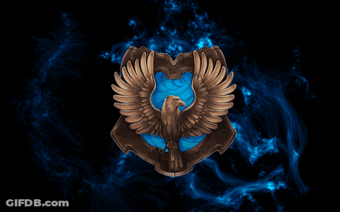 Bird On Shield With Blue Flames GIF