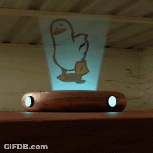Bird Projected On Wood GIF