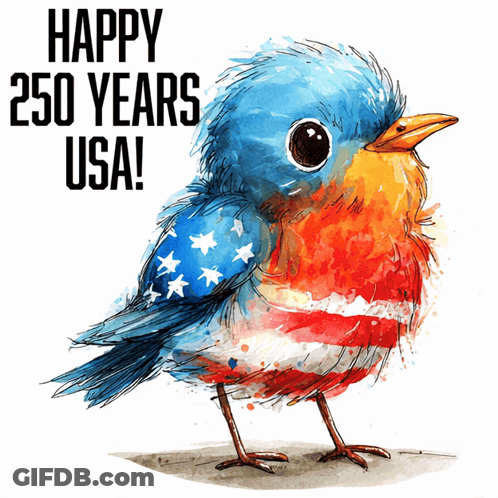 Bird Saying Happy 250 Years USA GIF