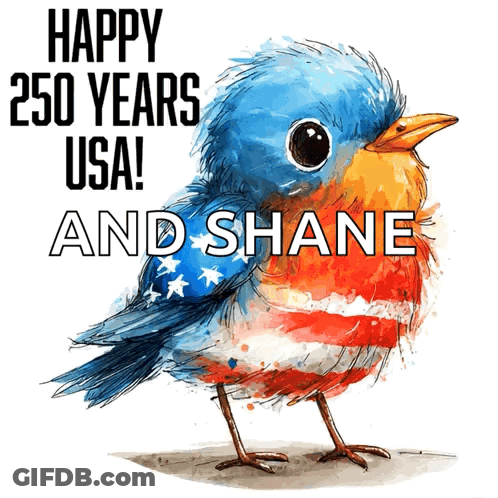 Bird Saying Happy 250 Years USA And Shane GIF