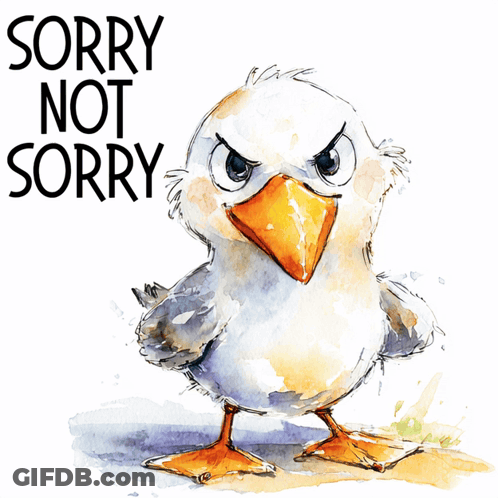 Bird Saying Sorry Not Sorry GIF
