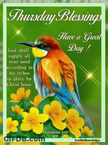 Bird Saying Thursday Blessings Have A Great Day GIF