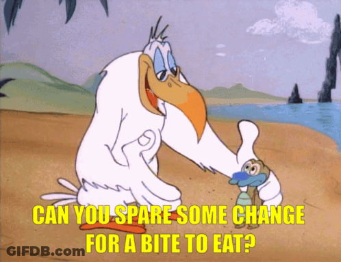 Bird Thumbs Up Can You Spare Some Change For A Bite To Eat GIF