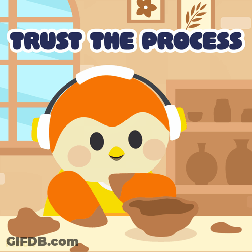 Bird Wearing Headphones Trust The Process GIF