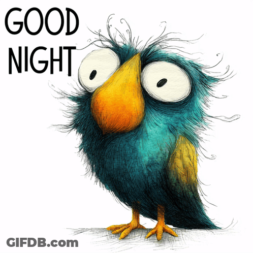 Bird With Eyes Closed Saying Good Night GIF