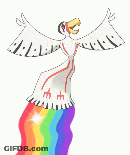 Bird With Rainbow Coming Out Of Mouth GIF