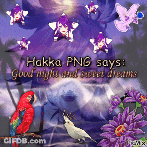 Birds And Flowers Good Night GIF