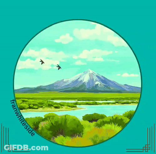Birds Flying Over Mountain Saying Go GIF