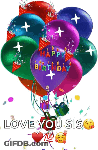 Birthday Balloons Saying Happy Birthday GIF