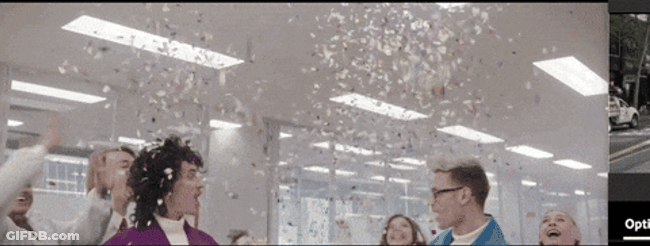 Birthday Cake And Confetti Office Celebration GIF