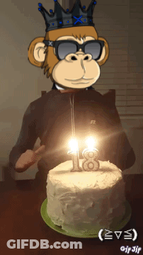 Birthday Cake Candles Balloons Saying Happy Birthday GIF