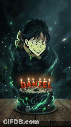 Birthday Cake For Daniel With Candles GIF