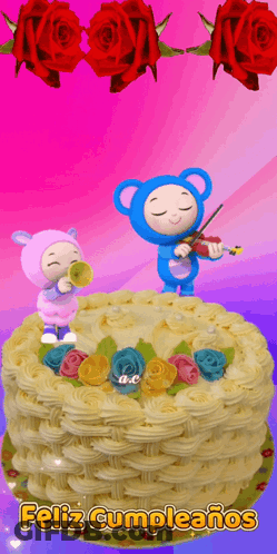 Birthday Cake Saying Feliz Cumpleanos GIF
