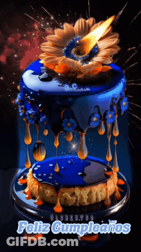 Birthday Cake Saying Feliz Cumpleaños GIF